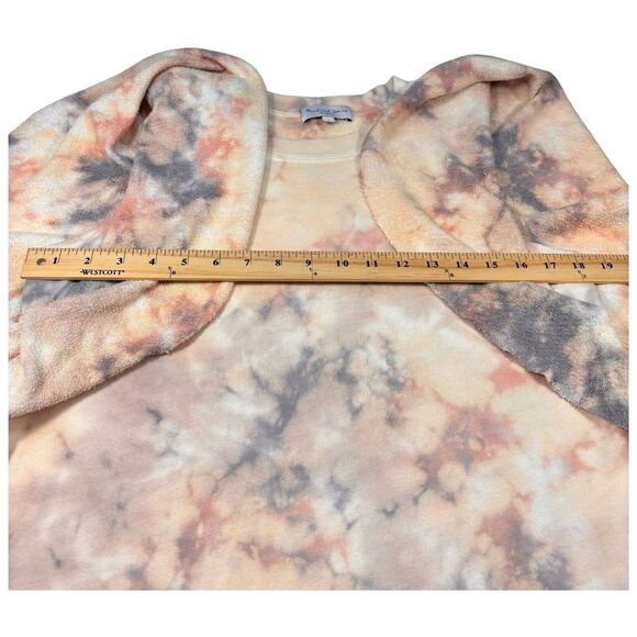 MICHAEL STARS Ariana Flutter Top Pullover Sweatshirt Peach Tie Dye Size small - Picture 8 of 9